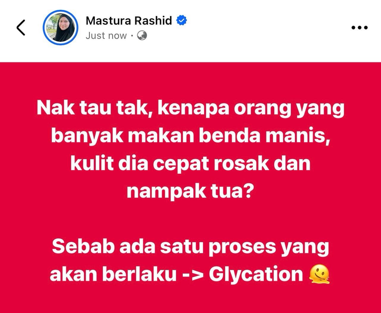 Glycation — bagaimana gula rosakkan kulit